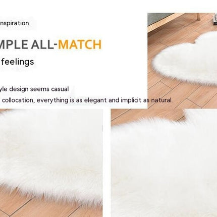 Heart Shaped Faux Sheepskin Rug Fluffy Shaggy Rug Area Mats Rugs Bedroom Sofa Den Decorative Floor Rugs