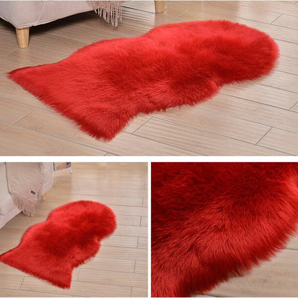 Tapis en fausse peau d'agneau et de mouton, poils longs, fausse fourrure, fausse polaire, housse de canapé, coussin de siège, doux et antidérapant, décor Shaggy, tapis de sol en fourrure