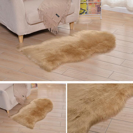Tapis en fausse peau d'agneau et de mouton, poils longs, fausse fourrure, fausse polaire, housse de canapé, coussin de siège, doux et antidérapant, décor Shaggy, tapis de sol en fourrure