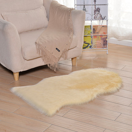 Tapis en fausse peau d'agneau et de mouton, poils longs, fausse fourrure, fausse polaire, housse de canapé, coussin de siège, doux et antidérapant, décor Shaggy, tapis de sol en fourrure