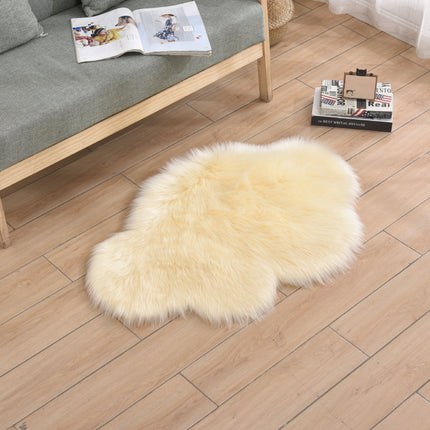 Tapis imitation poils de mouton pour chambre à coucher – Tapis à poils longs lavable en machine – Tapis doux antidérapant à poils extra longs pour salon
