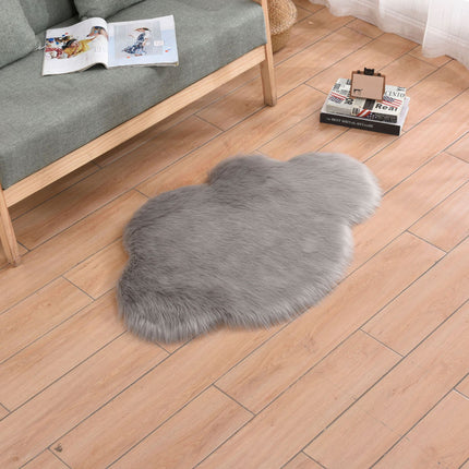 Tapis imitation poils de mouton pour chambre à coucher – Tapis à poils longs lavable en machine – Tapis doux antidérapant à poils extra longs pour salon