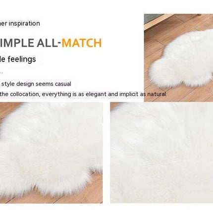 Tapis imitation poils de mouton pour chambre à coucher – Tapis à poils longs lavable en machine – Tapis doux antidérapant à poils extra longs pour salon