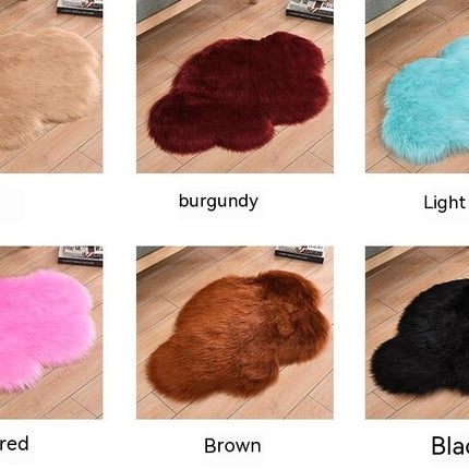 Tapis imitation poils de mouton pour chambre à coucher – Tapis à poils longs lavable en machine – Tapis doux antidérapant à poils extra longs pour salon
