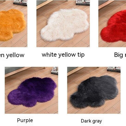 Tapis imitation poils de mouton pour chambre à coucher – Tapis à poils longs lavable en machine – Tapis doux antidérapant à poils extra longs pour salon