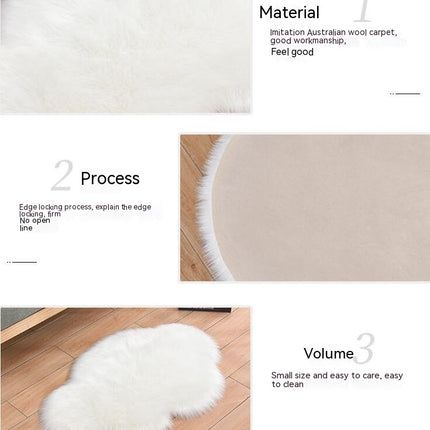 Tapis imitation poils de mouton pour chambre à coucher – Tapis à poils longs lavable en machine – Tapis doux antidérapant à poils extra longs pour salon