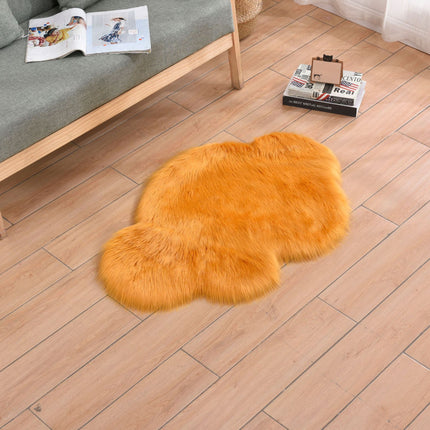 Faux Sheep Pile Hair Rug -Machine Washable Living Room Pile Area Rug -Soft Non-Slip Extra Long Pile Living Room Carpet