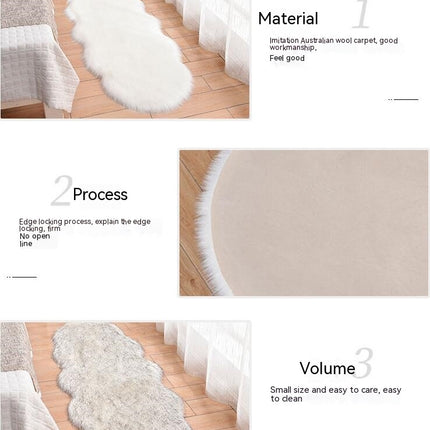 Artificial Fur Soft Fluffy Single Sheepskin Style Rug, Chair Covers Seat Cushions Shaggy Area Rugs Bedroom Sofa Floor Rugs