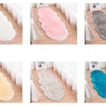 Artificial Fur Soft Fluffy Single Sheepskin Style Rug, Chair Covers Seat Cushions Shaggy Area Rugs Bedroom Sofa Floor Rugs