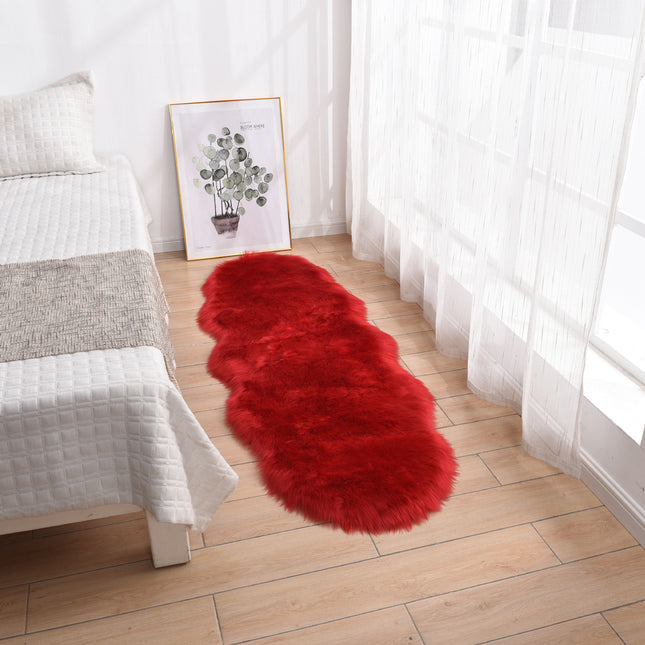 Tapis en fourrure artificielle, doux et moelleux, style peau de mouton, coussins de siège, tapis à poils longs, pour chambre à coucher, canapé, sol