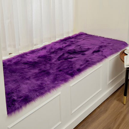 Tapis moelleux à coussin en peluche en fausse fourrure, tapis de chambre à coucher super doux et antidérapant utilisé pour les tapis de baie vitrée, les fenêtres de balcon de chambre à coucher, la décoration de la maison