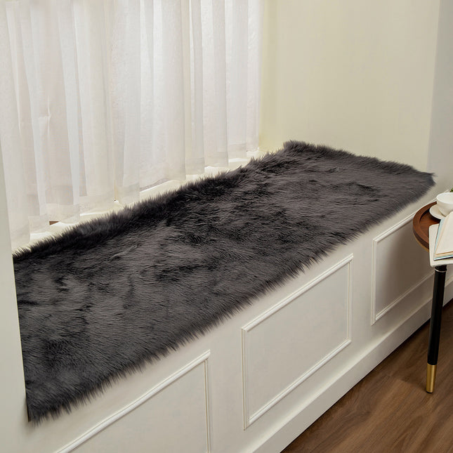 Faux Fur Plush Cushion Fluffy Area Rug,Super soft Non-Slip Bedroom Rug  Used for Bay Window Mats, Bedroom Balcony Windows, Home Decoration