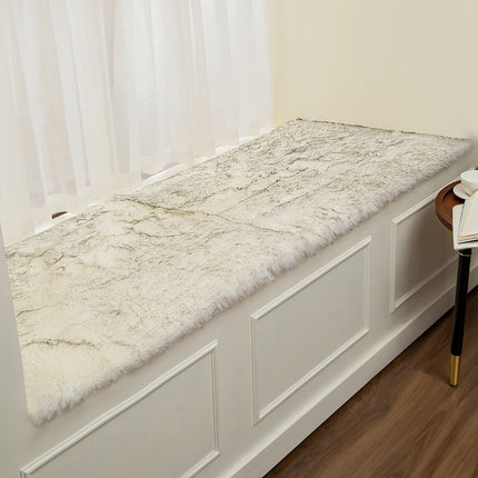 Flauschiger Teppich mit Kunstfell-Plüschkissen, superweicher, rutschfester Schlafzimmerteppich, verwendet für Schlafzimmer, Balkonfenster, Heimdekoration