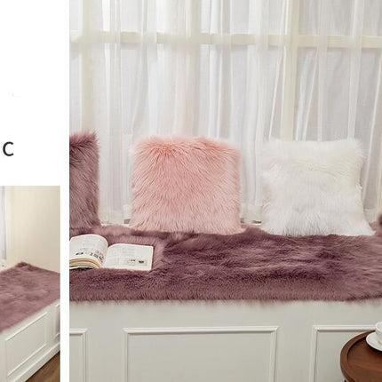 Tapis moelleux à coussin en peluche en fausse fourrure, tapis de chambre à coucher super doux et antidérapant utilisé pour les tapis de baie vitrée, les fenêtres de balcon de chambre à coucher, la décoration de la maison