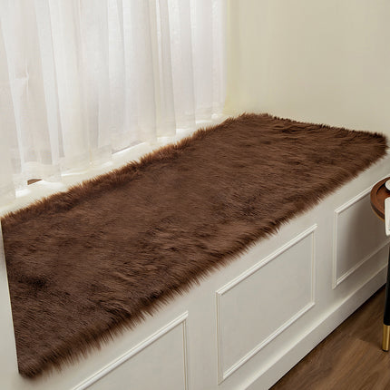 Flauschiger Teppich mit Kunstfell-Plüschkissen, superweicher, rutschfester Schlafzimmerteppich, verwendet für Schlafzimmer, Balkonfenster, Heimdekoration