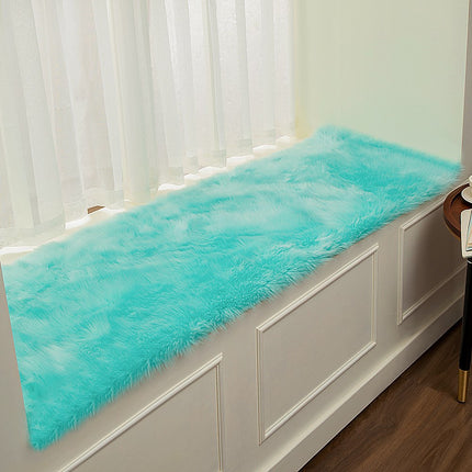 Flauschiger Teppich mit Kunstfell-Plüschkissen, superweicher, rutschfester Schlafzimmerteppich, verwendet für Schlafzimmer, Balkonfenster, Heimdekoration