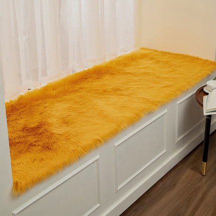 Flauschiger Teppich mit Kunstfell-Plüschkissen, superweicher, rutschfester Schlafzimmerteppich, verwendet für Schlafzimmer, Balkonfenster, Heimdekoration