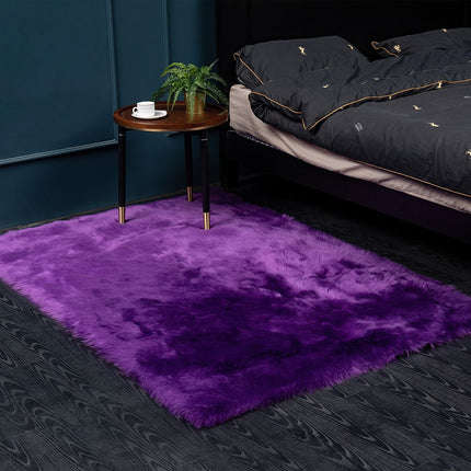 Faux Fur Sheepskin Silky Seat Cushion Home Decor Long Wool Area Rugs Carpet Soft Fluffy Plush Pads  Fit for Home Office Restaurant Chair