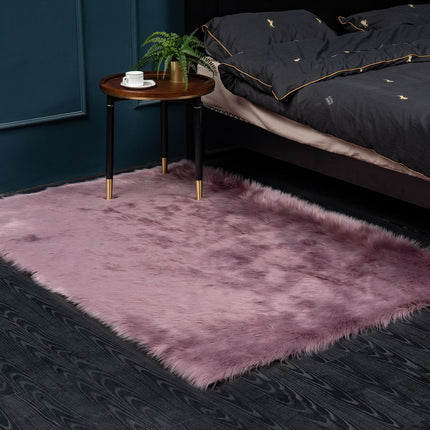 Faux Fur Sheepskin Silky Seat Cushion Home Decor Long Wool Area Rugs Carpet Soft Fluffy Plush Pads  Fit for Home Office Restaurant Chair