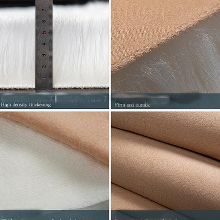 Faux Fur Sheepskin Silky Seat Cushion Home Decor Long Wool Area Rugs Carpet Soft Fluffy Plush Pads  Fit for Home Office Restaurant Chair