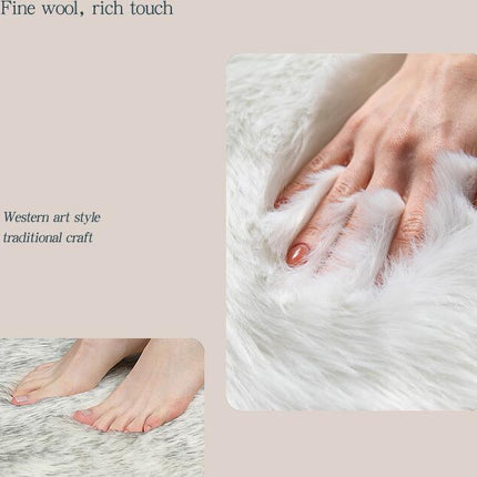 Faux Fur Sheepskin Silky Seat Cushion Home Decor Long Wool Area Rugs Carpet Soft Fluffy Plush Pads  Fit for Home Office Restaurant Chair