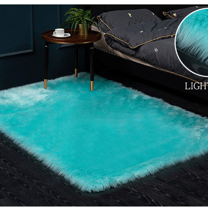 Faux Fur Sheepskin Silky Seat Cushion Home Decor Long Wool Area Rugs Carpet Soft Fluffy Plush Pads  Fit for Home Office Restaurant Chair