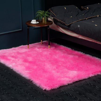Faux Fur Seat Cushion Home Decor Long Wool Area Rugs Carpet Soft Fluffy Plush Pads  Fit for Home Office Restaurant Chair