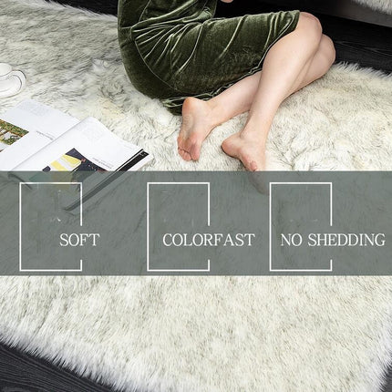 Faux Fur Seat Cushion Home Decor Long Wool Area Rugs Carpet Soft Fluffy Plush Pads  Fit for Home Office Restaurant Chair