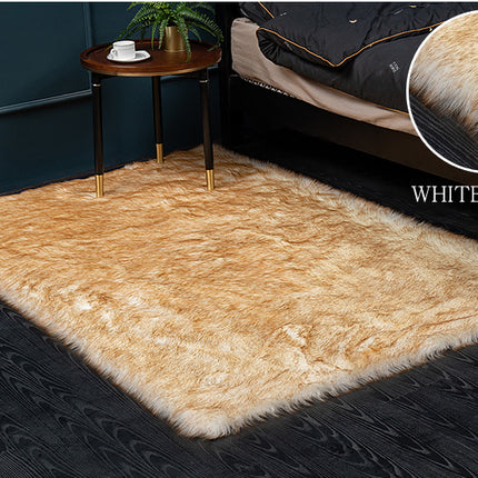 Faux Fur Seat Cushion Home Decor Long Wool Area Rugs Carpet Soft Fluffy Plush Pads  Fit for Home Office Restaurant Chair