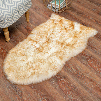 Tapis classique en fausse peau de mouton, doux, moelleux, à poils longs, pour chambre à coucher, salon, chevet, lavable