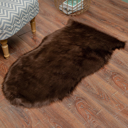 Tapis classique en fausse peau de mouton, doux, moelleux, à poils longs, pour chambre à coucher, salon, chevet, lavable