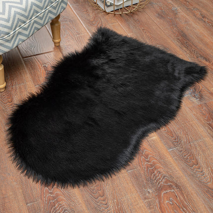 Tapis classique en fausse peau de mouton, doux, moelleux, à poils longs, pour chambre à coucher, salon, chevet, lavable