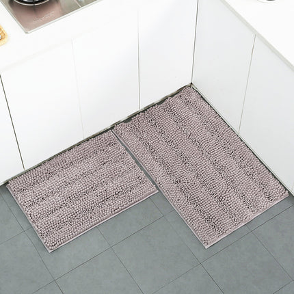 Badezimmerteppiche, Chenille-Badteppich, grobe, lange und kurze Plüsch-Badematten, saugfähige Duschmatte, schnell trocknend, maschinenwaschbar