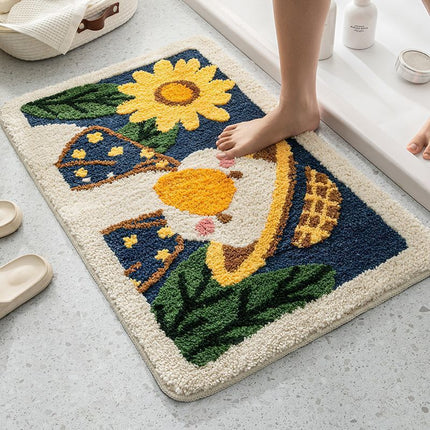 Cute cartoon bathroom rug bath mat, super soft microfiber shaggy bath mats, fluffy non-slip absorbent bath rug, thick washable