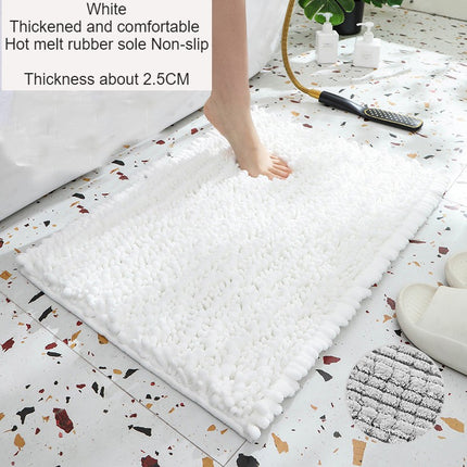 Coarse and Fine Pile Interval Bathroom Rug Non-slip Soft Bathroom Rugs, Absorbent Washable Chenille Quick Dry Bath Mats