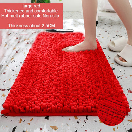 Coarse and Fine Pile Interval Bathroom Rug Non-slip Soft Bathroom Rugs, Absorbent Washable Chenille Quick Dry Bath Mats
