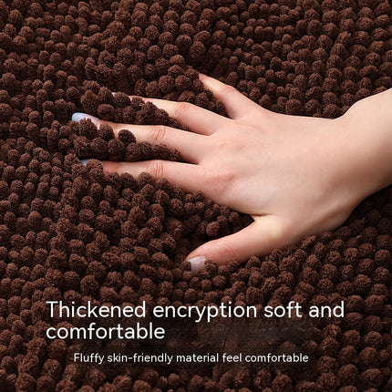 Coarse and Fine Pile Interval Bathroom Rug Non-slip Soft Bathroom Rugs, Absorbent Washable Chenille Quick Dry Bath Mats