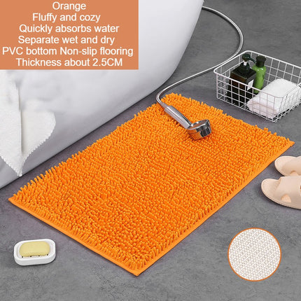 Chenille Absorbent microfiber door mats, bath mats and pet rugs - non-slip Bath mat soft chenille fiber bathroom rugs