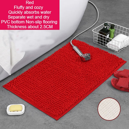 Chenille Absorbent microfiber door mats, bath mats and pet rugs - non-slip Bath mat soft chenille fiber bathroom rugs