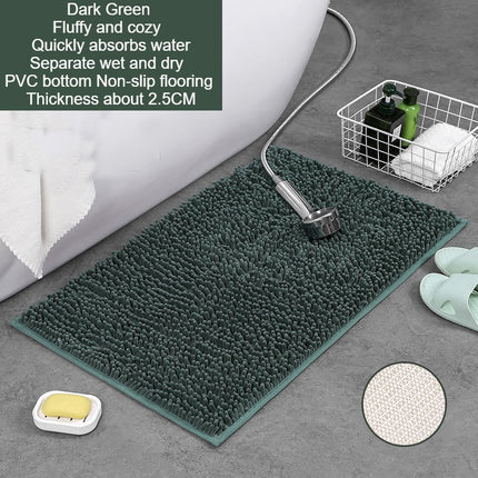 Chenille Absorbent microfiber door mats, bath mats and pet rugs - non-slip Bath mat soft chenille fiber bathroom rugs