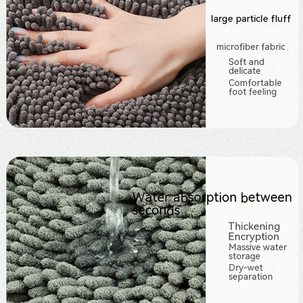 Bathroom Rug Set Non-Slip 3 Piece Bath Mat Set Soft Chenille Bathroom Mats Set Absorbent Bath Rugs Floor Mats Toilet Rugs