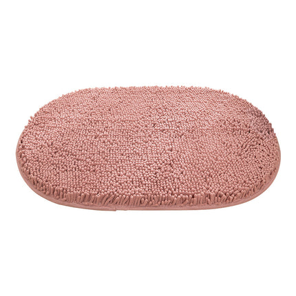 Ovaler Chenille-Badevorleger, weicher Plüsch-Badevorleger, weicher Duschvorleger, saugfähiger Duschvorleger, schnell trocknend, maschinenwaschbar