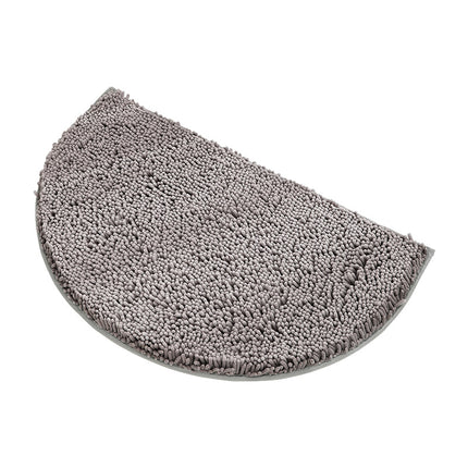 Halbrunde Badematte, rutschfester Badezimmerteppich, halbrunde Chenille-Badematte, superweiche, waschbare, schnell trocknende Duschmatte