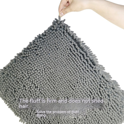 Halbrunde Badematte, rutschfester Badezimmerteppich, halbrunde Chenille-Badematte, superweiche, waschbare, schnell trocknende Duschmatte