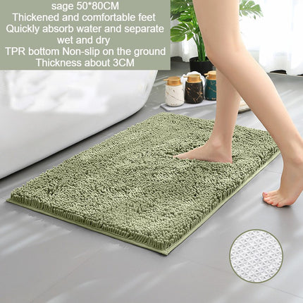 Plüsch-Mikrofaser-Badematte, rutschfester, weicher Badezimmerteppich, saugfähige Chenille-Badematten, schnell trocknender Badteppich, ideal für Badezimmer-Dusche