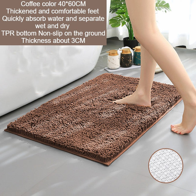 Plush Microfiber Bath Mat Non-Slip Soft Bathroom Rug, Absorbent Chenille Bath Mats Quick Dry Bath Rug, Ideal for Bathroom Shower