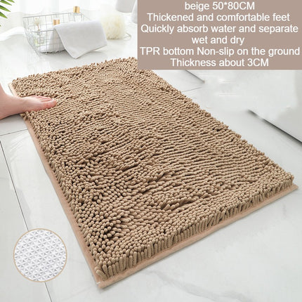 Plüsch-Mikrofaser-Badematte, rutschfester, weicher Badezimmerteppich, saugfähige Chenille-Badematten, schnell trocknender Badteppich, ideal für Badezimmer-Dusche