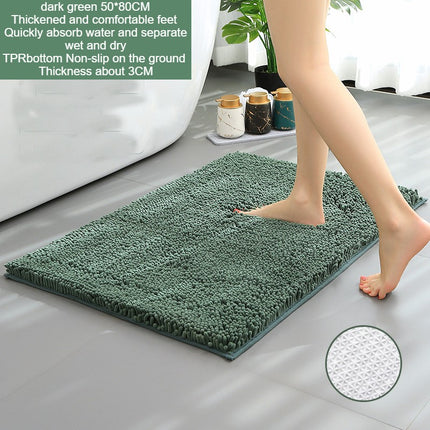 Plüsch-Mikrofaser-Badematte, rutschfester, weicher Badezimmerteppich, saugfähige Chenille-Badematten, schnell trocknender Badteppich, ideal für Badezimmer-Dusche