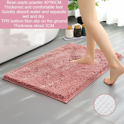 Plüsch-Mikrofaser-Badematte, rutschfester, weicher Badezimmerteppich, saugfähige Chenille-Badematten, schnell trocknender Badteppich, ideal für Badezimmer-Dusche