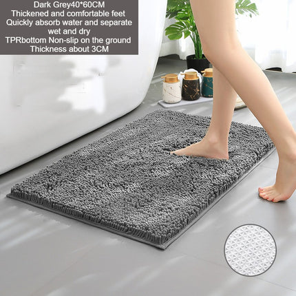 Plüsch-Mikrofaser-Badematte, rutschfester, weicher Badezimmerteppich, saugfähige Chenille-Badematten, schnell trocknender Badteppich, ideal für Badezimmer-Dusche